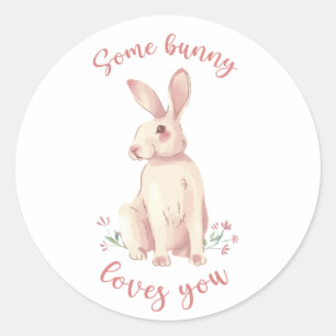 Sticker Rond Un Lapin T'Aime