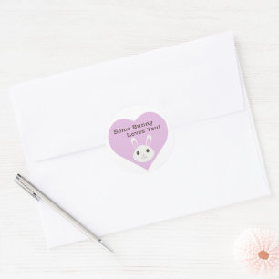 Sticker Rond Un Lapin T'Aime