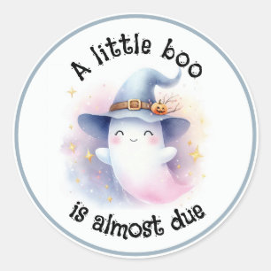 Sticker Rond Un Little Boo est presque à Baby shower