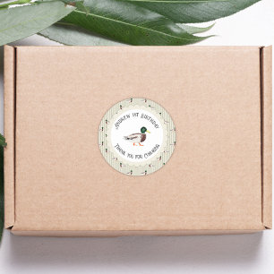 Sticker Rond Un Lucky Duck Mallard 1er Anniversaire Favoriser