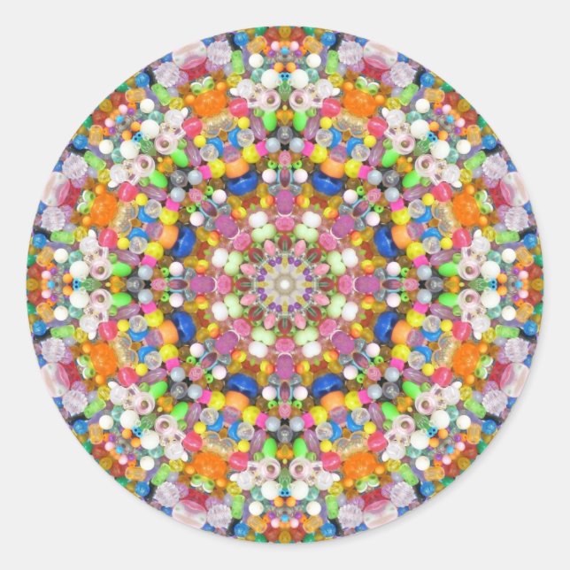 Sticker Rond Un mandala de perle (Devant)