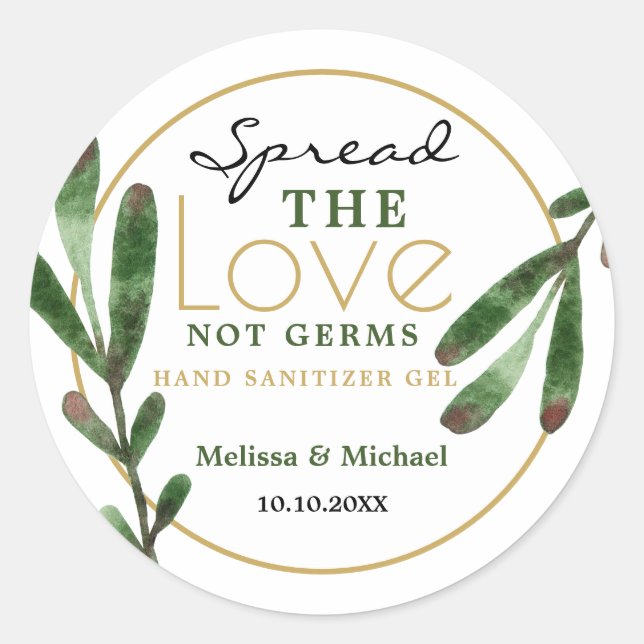Sticker Rond Un Mariage de la verdure pour l'amour (Devant)