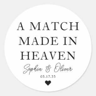 Sticker Rond UN MATCH FAIT DANS LE COEUR DU CIEL Mariages Match