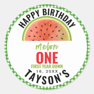 Sticker Rond Un melon parmi des millions, gâteau d'anniversaire