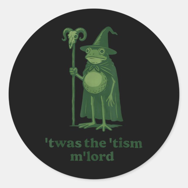 Sticker Rond Un Mème De L'Assistant De Grenouille Qui Était Le  (Devant)
