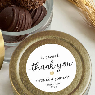 Sticker Rond Un Merci Doux Simple Script Mariage Faveur