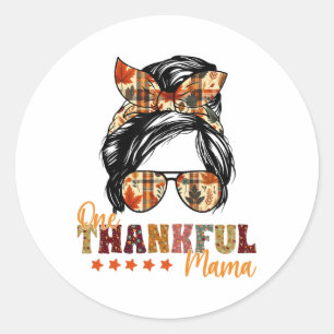 Sticker Rond Un Merci Mama Thanksgiving Messy Autumn Fa