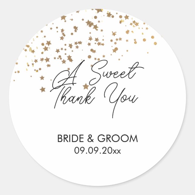 Sticker Rond Un Merci sucré Favor, Traite, Cadeau classique Rou (Devant)