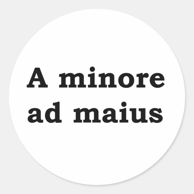 Sticker Rond Un minore et un maius (Devant)