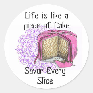 Sticker Rond Un morceau de gâteau...