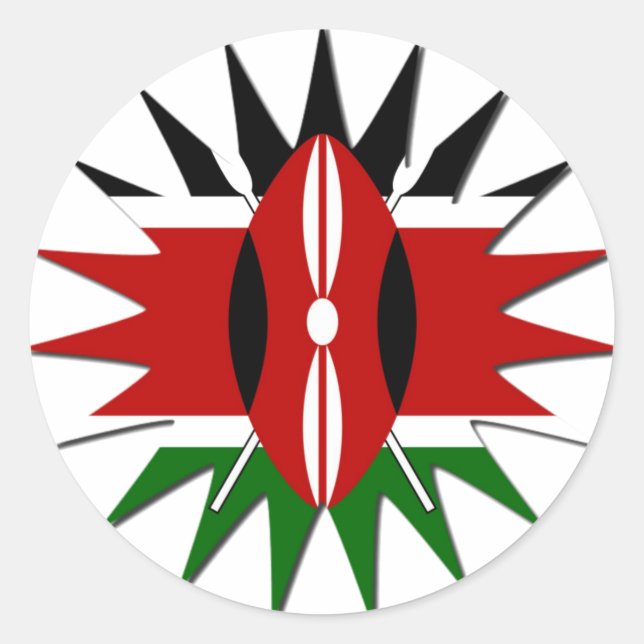 Sticker Rond Un Motif kenyan dynamique : un art 18 étoiles (Devant)