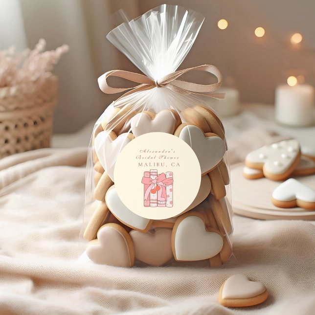 Sticker Rond Un nouveau chapitre commence cerise arc rose nupti (Créateur téléchargé)