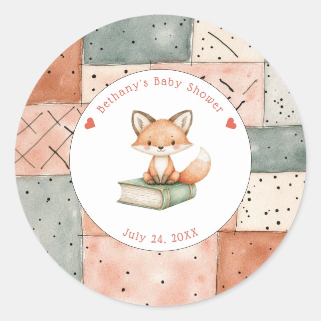 Sticker Rond Un nouveau chapitre commence le Baby shower Storyb (Devant)