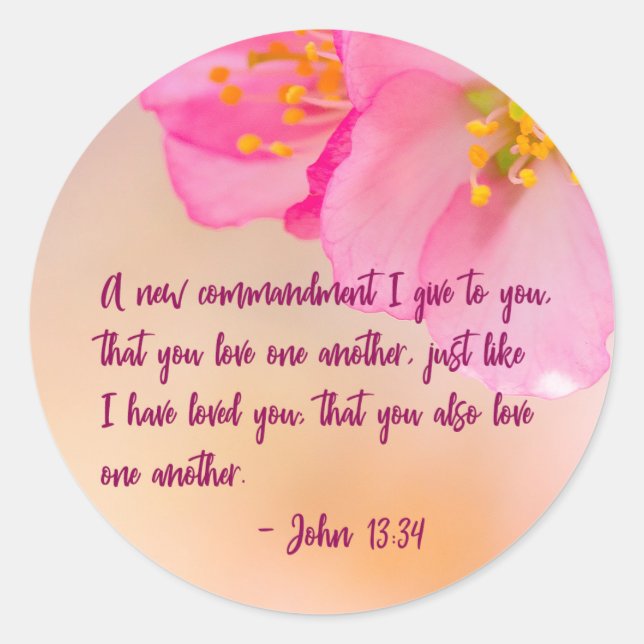 Sticker Rond Un nouveau commandement que je donne à Christian F (Devant)