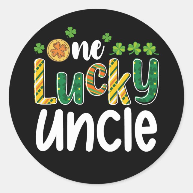 Sticker Rond Un oncle chanceux jumelant la famille St Patrick's (Devant)