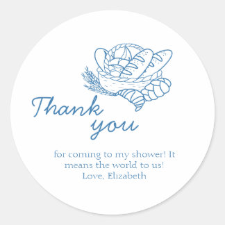 Sticker Rond Un pain dans le Baby shower du four Merci rustique