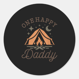 Sticker Rond Un papa campeur heureux 1er anniversaire camping f