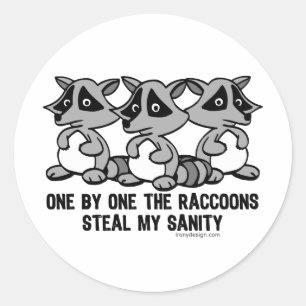 Sticker Rond Un Par Un Les Raccoons Design