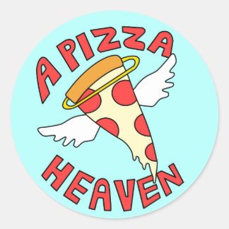 Sticker Rond Un paradis de pizza