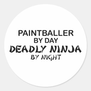 Sticker Rond Un peintre meurt Ninja par nuit