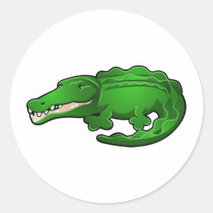 Sticker Rond Un personnage de dessin animé mignon d'alligator