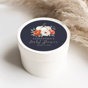 Sticker Rond Un Petit Baby shower Citrouille Favoriser Les Stic