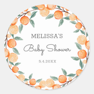 Sticker Rond Un petit Baby shower Citrus