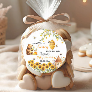 Sticker Rond Un petit Baby shower d'abeilles au miel