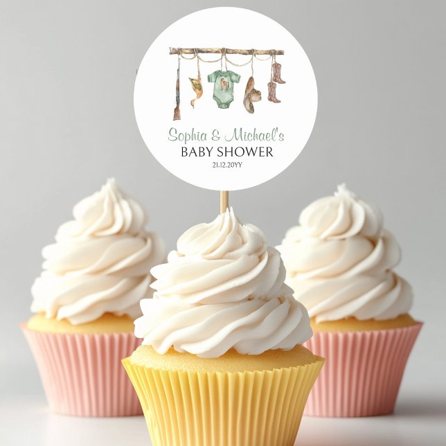 Sticker Rond Un petit baby shower de chasseur (Créateur téléchargé)