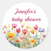 un petit baby shower de fille fleur sauvage