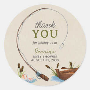 Sticker Rond Un petit Baby shower de Merci pêcheur