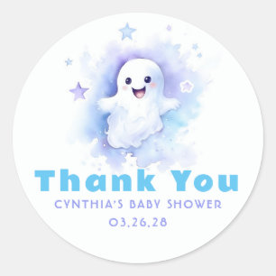 Sticker Rond Un Petit Baby shower D'Halloween Ghost