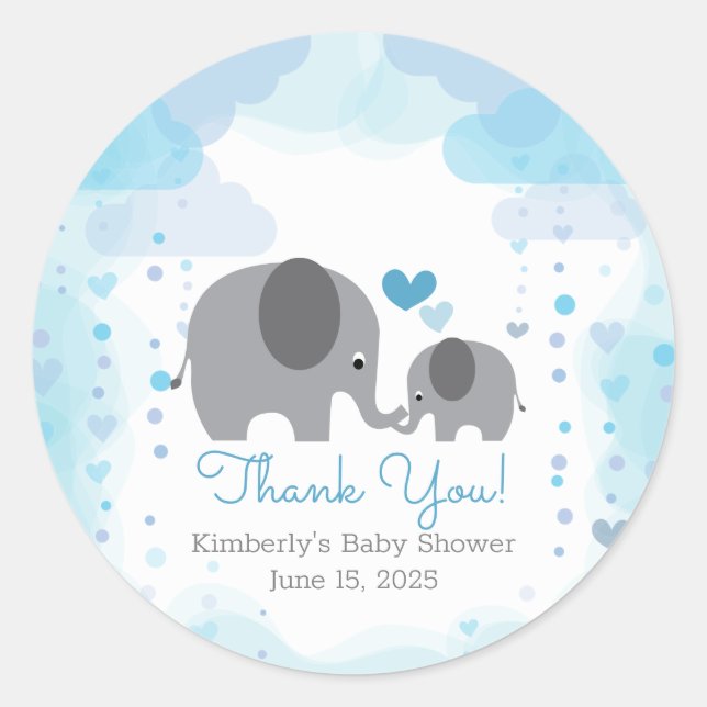 Sticker Rond Un petit Baby shower éléphant d'arachide (Devant)