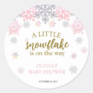 Sticker Rond Un petit baby shower Snowflake