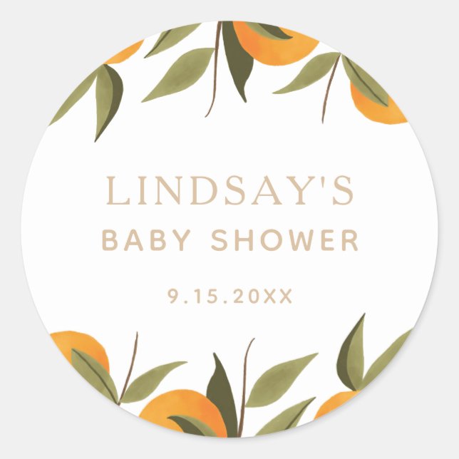 Sticker Rond Un petit Baby shower sur le chemin (Devant)