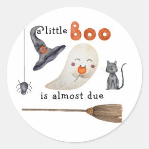 Sticker Rond Un petit Boo est presque à Baby shower