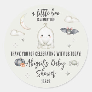 Sticker Rond Un petit BOO est presque arrivé ! Baby Shower Hall