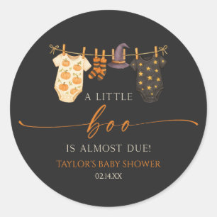 Sticker Rond Un petit boo est presque arrivé ! Baby Shower Hall
