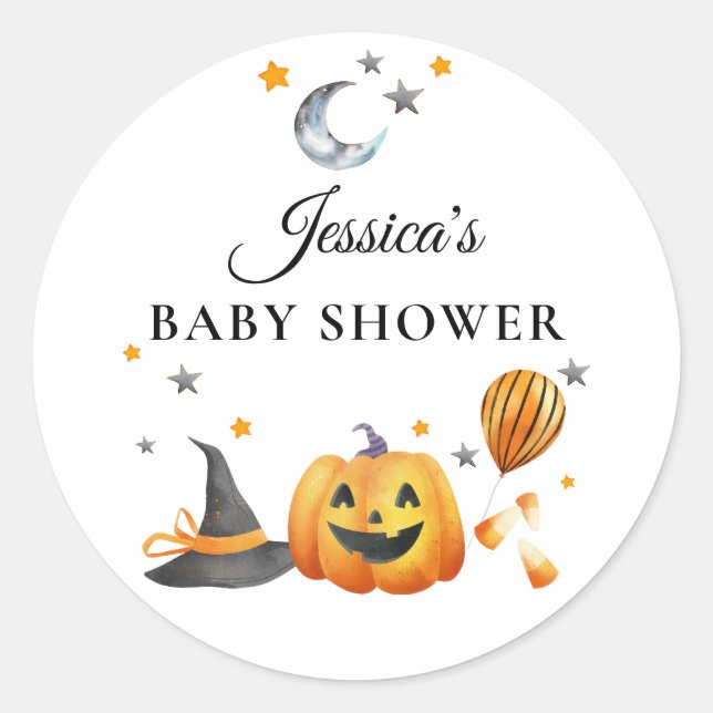 Sticker Rond Un petit Boo Halloween Citrouille Carré Baby showe (Devant)