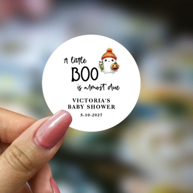 Sticker Rond Un petit Boo presque Baby shower (Créateur téléchargé)