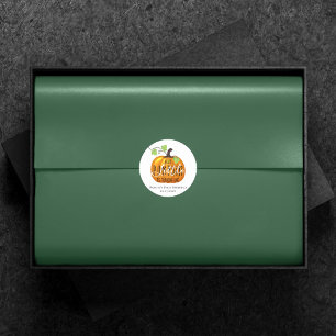 Sticker Rond Un petit Citrouille devient un Anniversaire