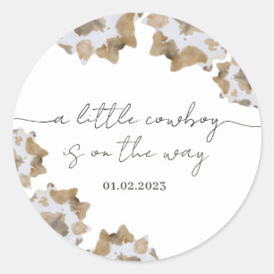 Sticker Rond Un petit cowboy est sur le chemin