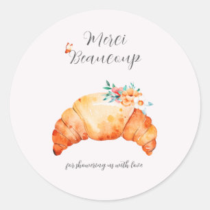 Sticker Rond Un Petit Croissant Est Sur Le Chemin Baby shower M