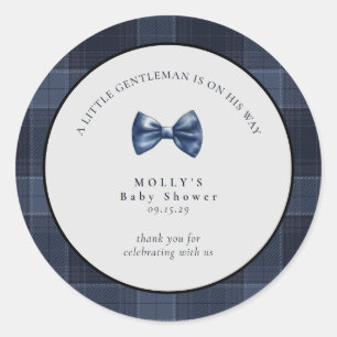 Sticker Rond Un petit homme est en chemin Baby shower