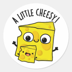 Sticker Rond Un Petit Jeu De Nourriture Fantaisante Et Fromage