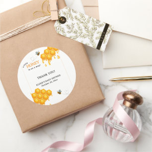 Sticker Rond Un Petit Miel Sur Le Chemin Honeycomb Baby shower
