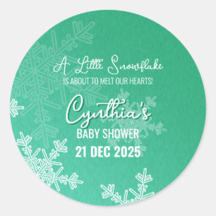 Sticker Rond Un petit minimaliste de flocon de neige Motif émer