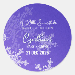 Sticker Rond Un petit minimaliste de flocon de neige Motif Indi