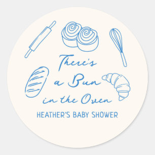Sticker Rond Un petit pain dans le Baby shower du pain au four