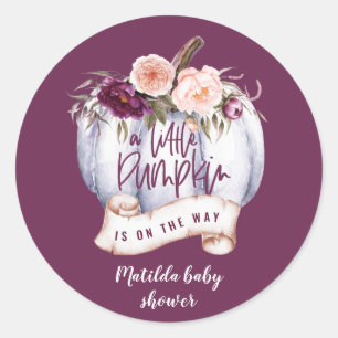 Sticker Rond Un petit parti citrouille de baby shower d'automne